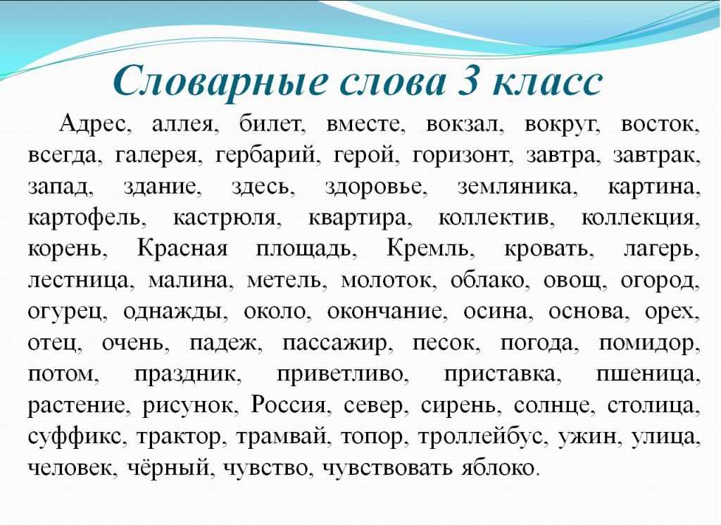 Словарные диктанты 4 класс русский язык школа россии
