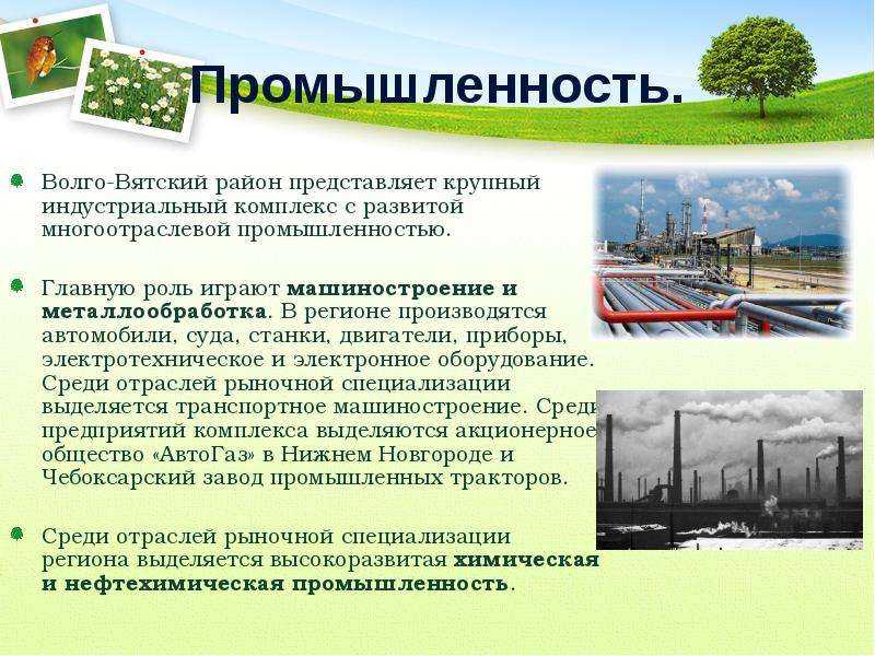 Географическое положение и ресурсы волго-вятского района