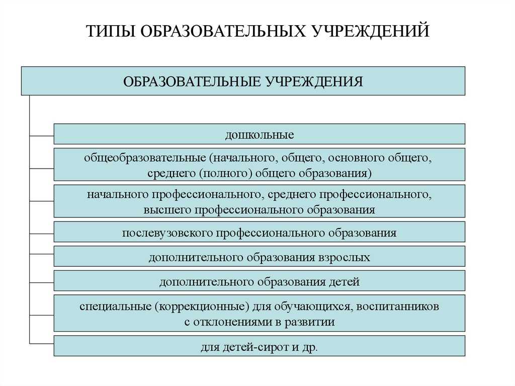 Общеобразовательные учреждения: типы, виды, различия. дошкольные образовательные учреждения :: businessman.ru