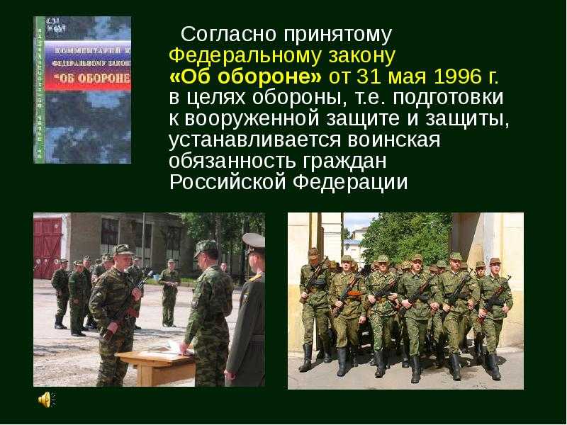 Презентация на тему "основные понятия о воинской обязанности". реферат: воинская обязанность и военная служба граждан рф воинская обязанность сообщение по обж