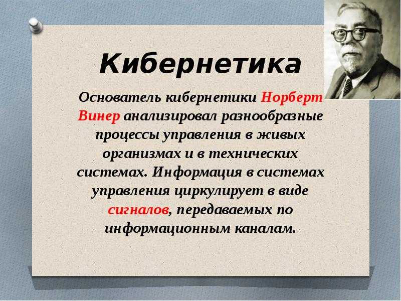 Краткий ответ - кто такой норберт винер и какова его роль в исследовании информационных процессов