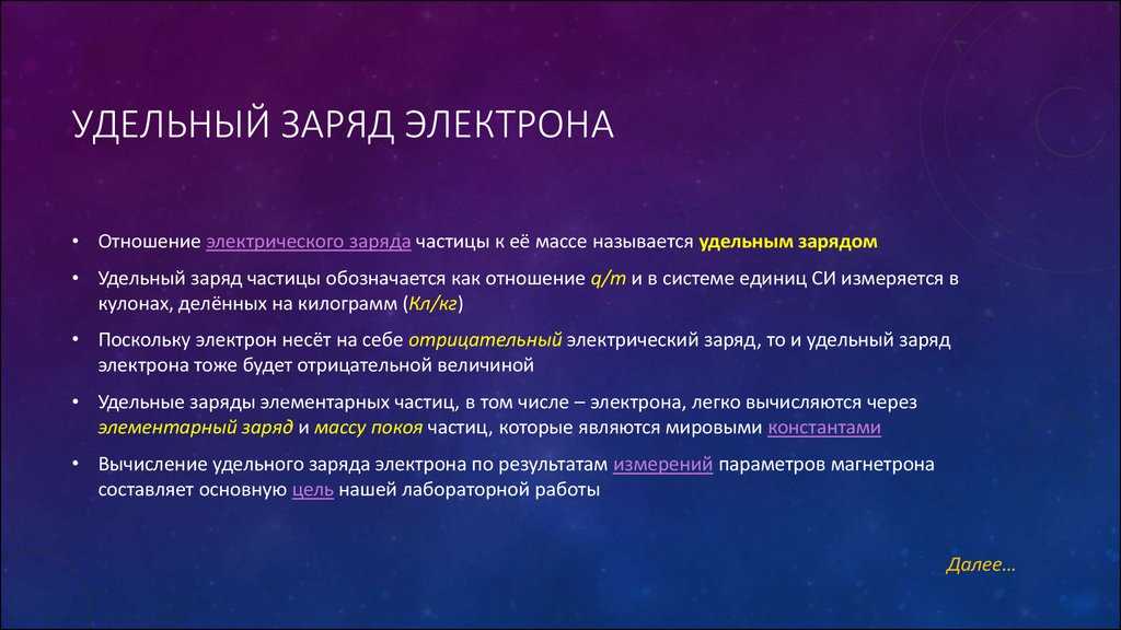 Определение удельного заряда электрона методом магнетрона