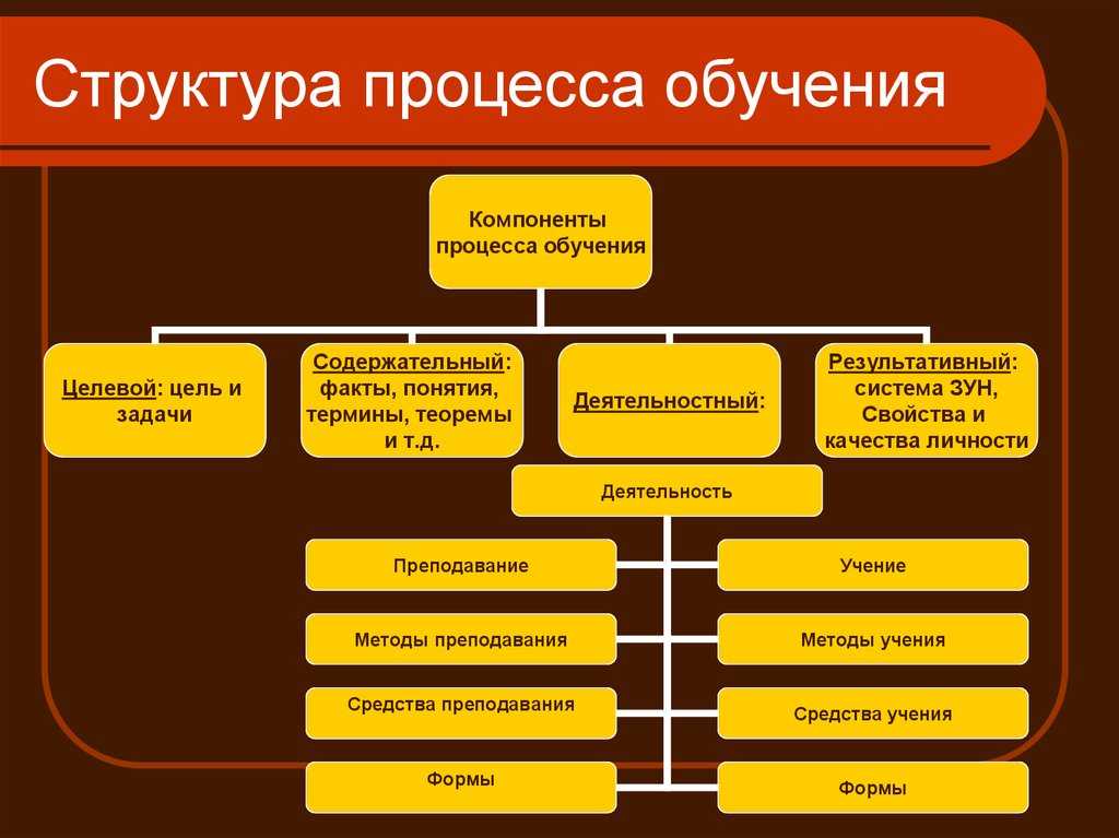 Структура процесса обучения - структура учебного процесса, характеристика структурных компонентов
