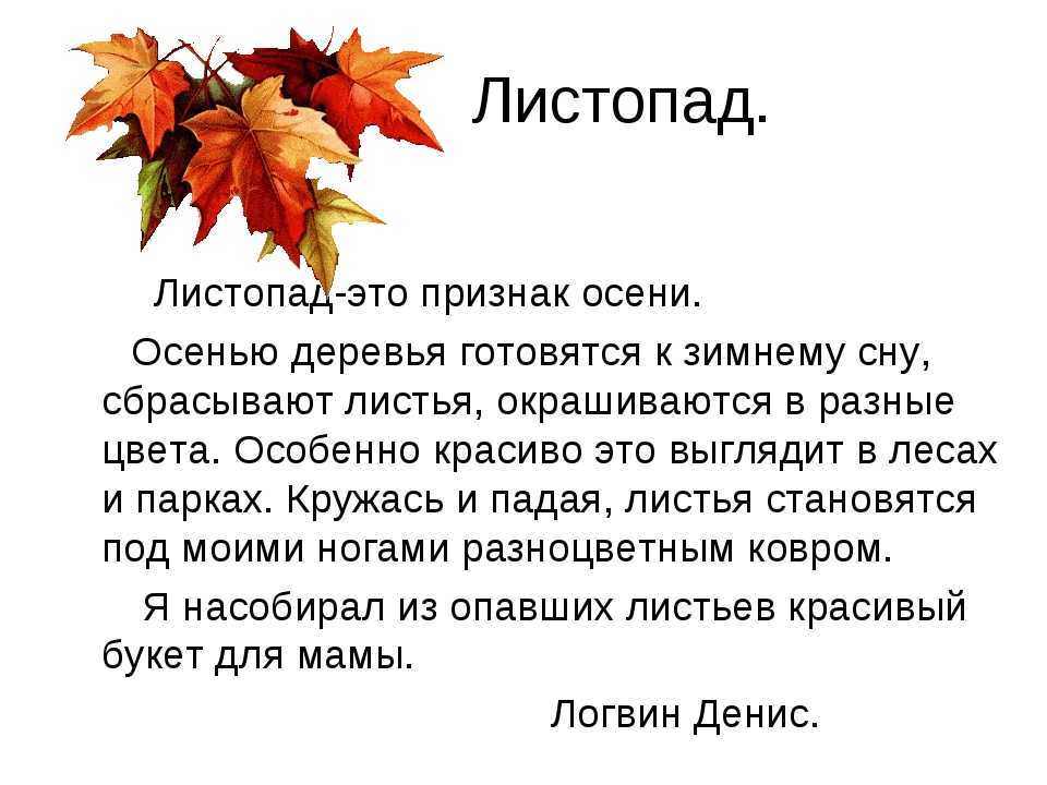 Сочинение осенний листопад