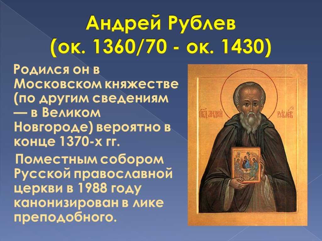 Андрей рублёв | иконы и биография