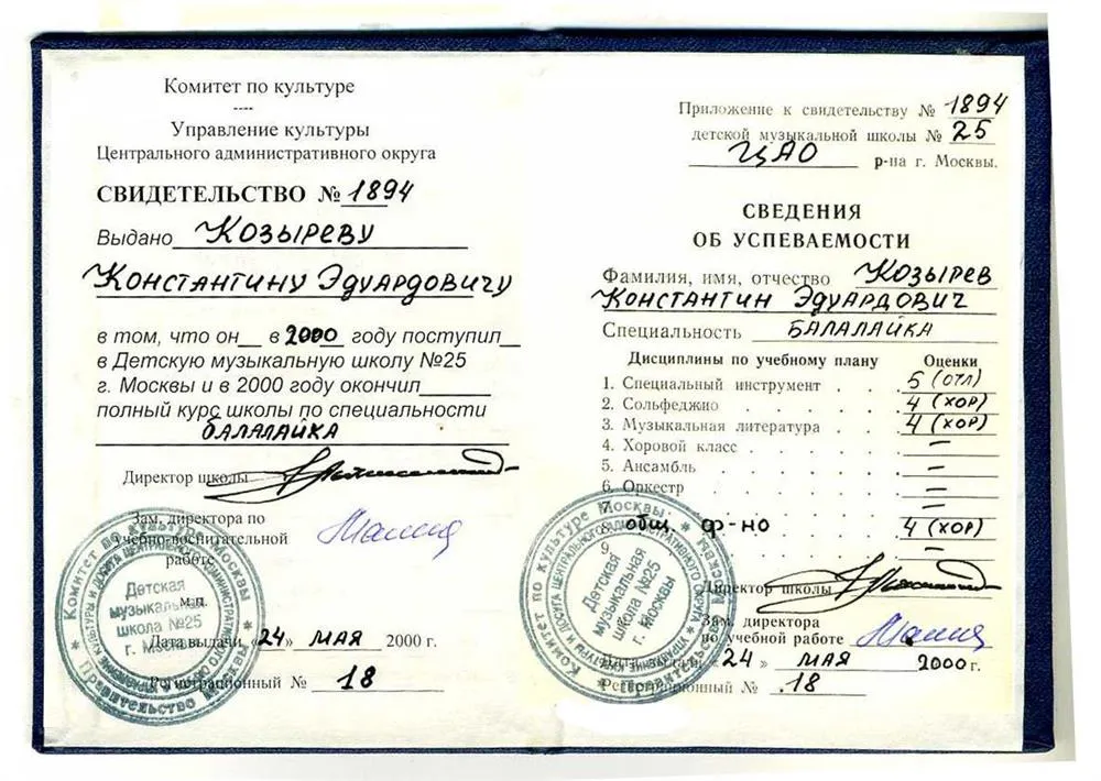 Дополнительное музыкальное образование детей