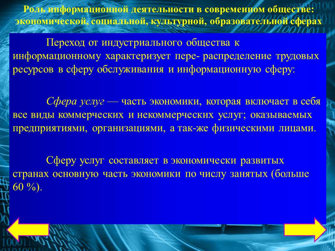 Роль информации в современном обществе