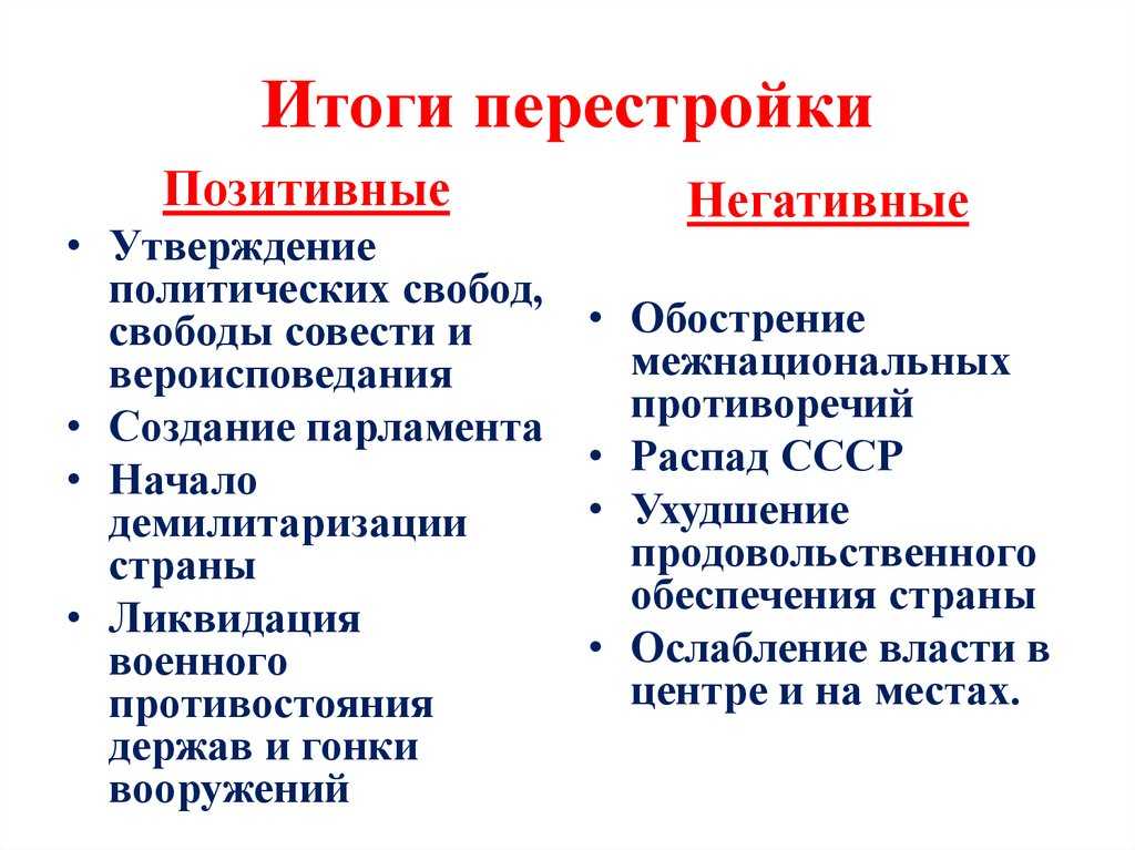 Итоги внешней политики горбачева плюсы и минусы. плюсы и минусы правления горбачева! (подробный план)