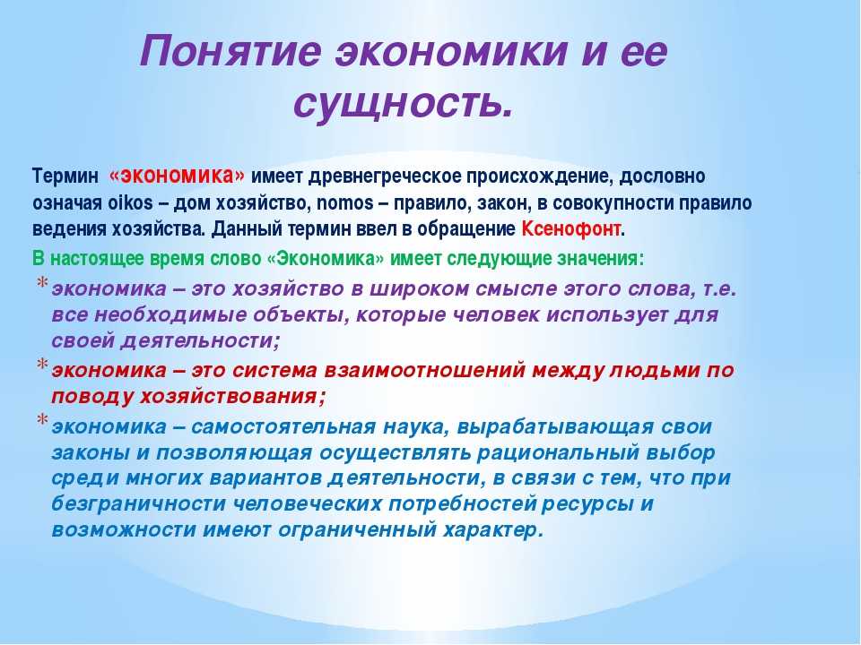 Экономика как хозяйство