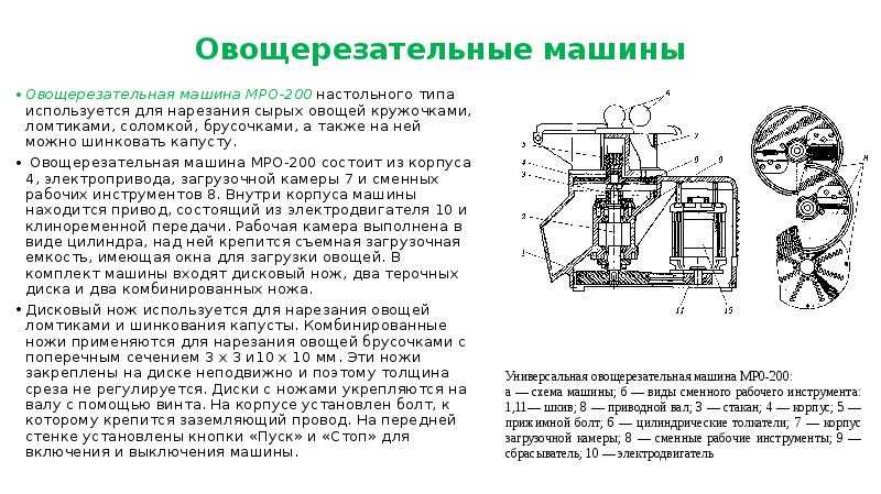 Схема овощерезательной машины мро 50 200