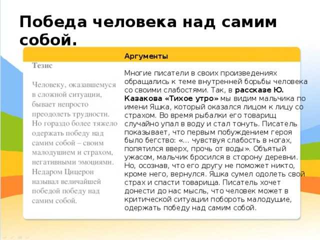 Сочинение на тему победа над самим собой