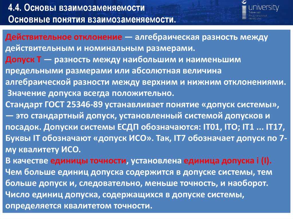 Понятие о взаимозаменяемости, стандартизации и нормализации.