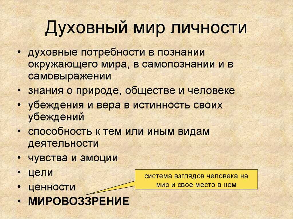 Реферат: духовный мир человека