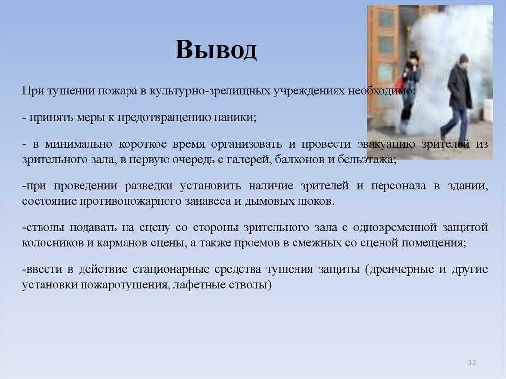 Организация и тушение пожаров в театрах и культурно-зрелищных учреждениях, курсовая работа