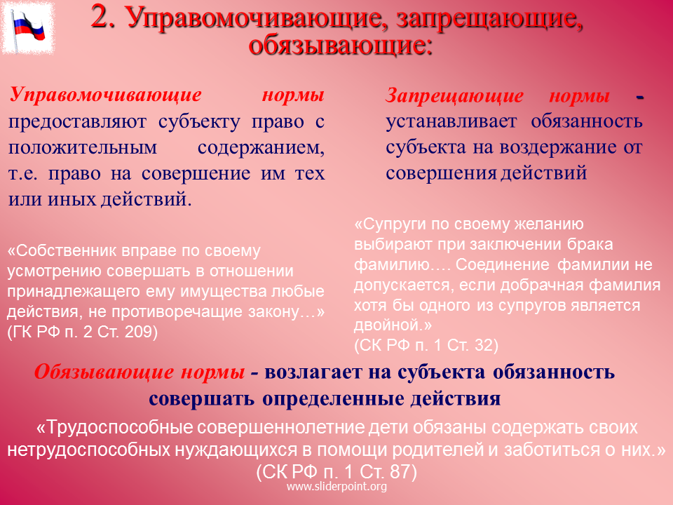 Обязывающие нормы права примеры из конституции рф