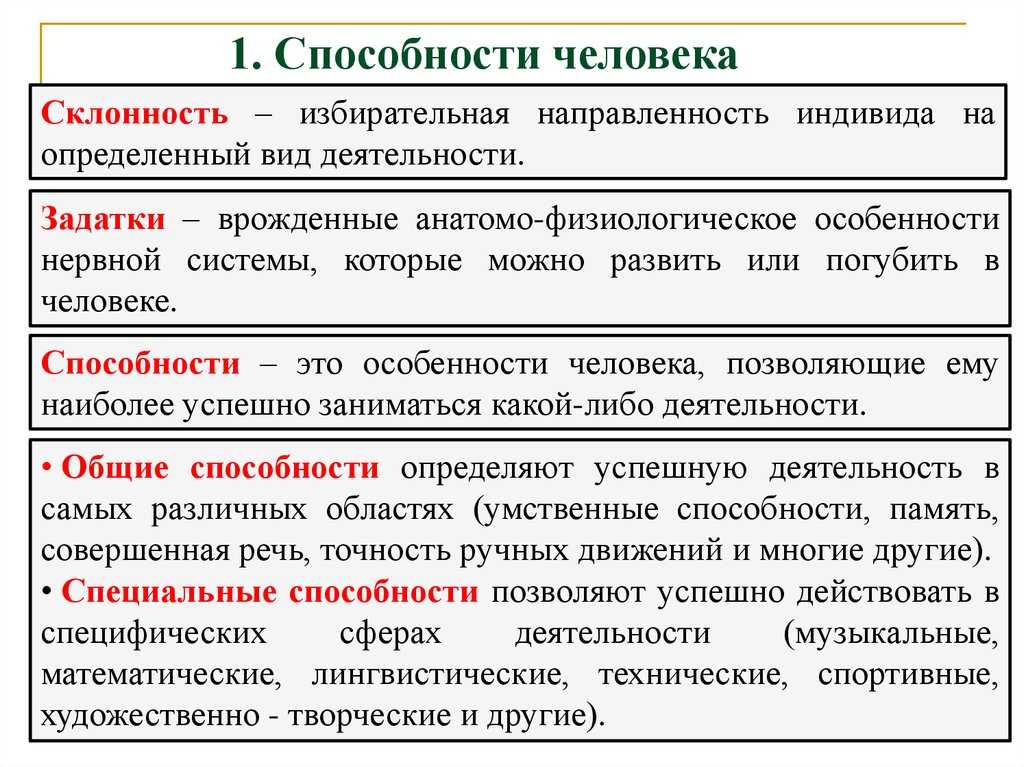 Какие бывают способности у человека — виды и их характеристики