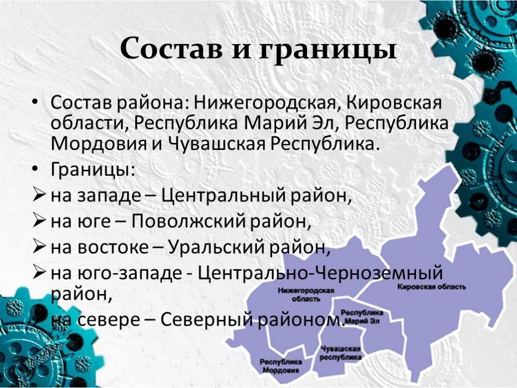 Описание волго-вятского экономического района. особенности эгп волго-вятского района; влияние эгп на развитие хозяйства