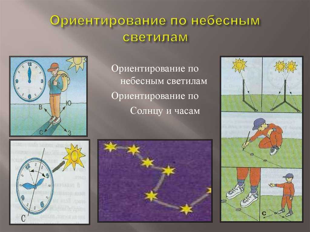 Ориентирование по звездам и солнцу на местности, по полярной звезде и луне, основные принципы