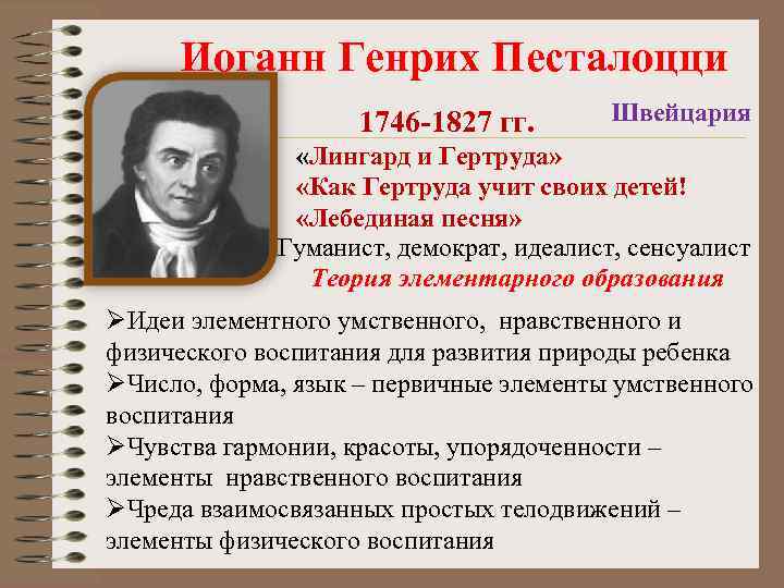 Песталоцци как гертруда учит своих детей конспект. педагогические идеи и.г. песталоцци. жизнь и педагогическая деятельность