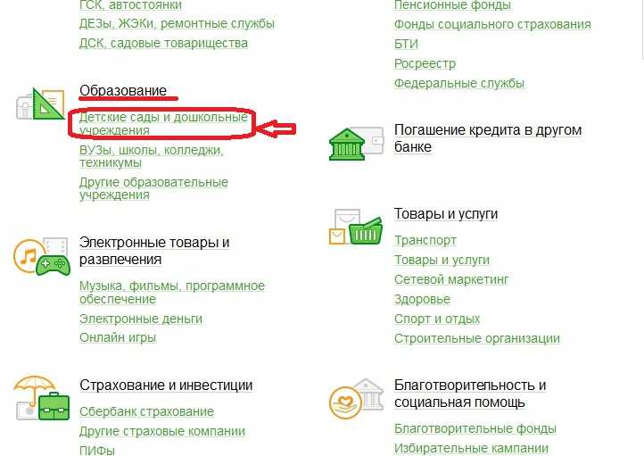 Как через сбербанк онлайн оплатить детский сад, комиссия за оплату