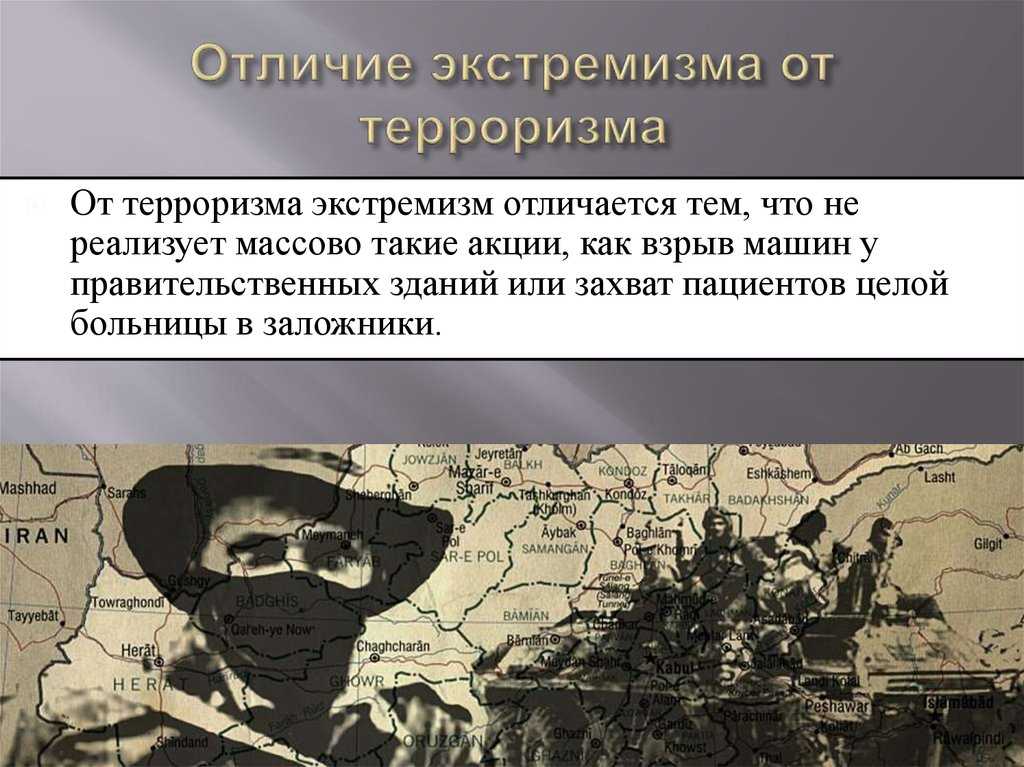 Чем отличается экстремизм от терроризма кратко - дело юриста