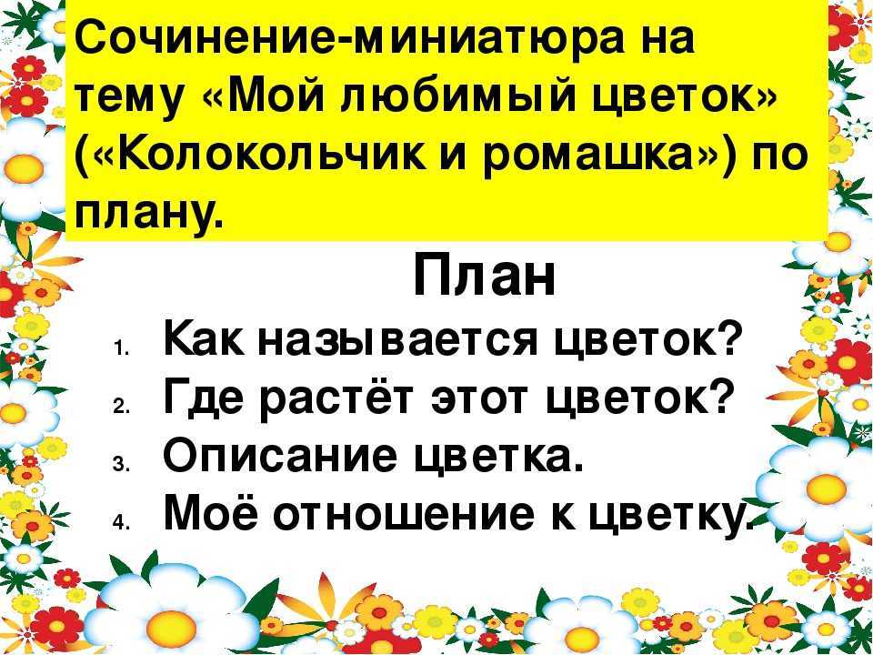 Сочинение мой любимый цветок